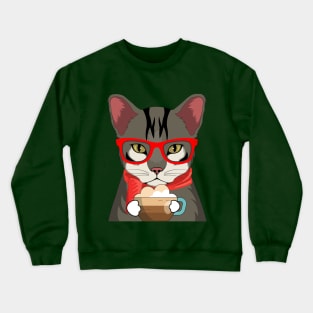 Angry Coffee Cat Crewneck Sweatshirt